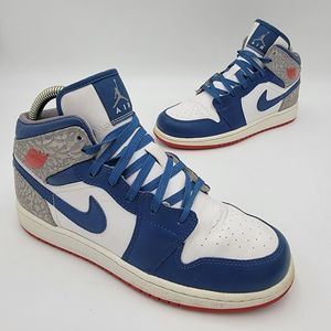 Air Jordan 1 Retro Mid Blue Elephant Size 6.5Y or 8 Womens